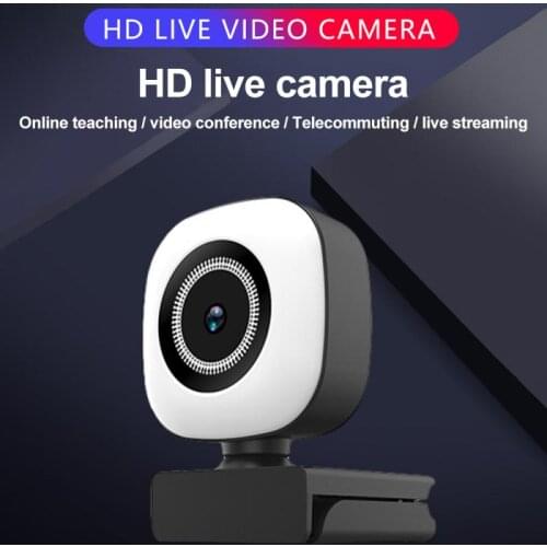 1PC 2K/1080P Webcam Auto Focus USB Computer Webcam PC Camera Web Cam With Ring Fill Light For Windows XP/7/8/10, Mac OSX