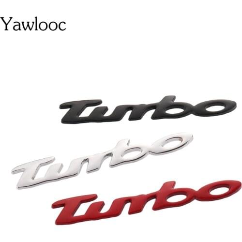 1Pcs 3D Metal TURBO Car Side Fender Rear Trunk Emblem Badge Sticker Decals for Universal Cars Moto Bike Decorative Accessories
