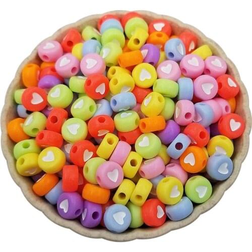100 Pieces Of 7mm Acrylic Bulk DIY Love Jewelry Beaded Handmade Candy Color Holiday Gifts Wholesale