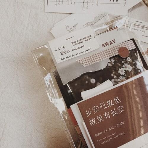 130+Sheet Vintage English PET Stationery Stickers Retro Memo Pads DIY Album Scrapbooking Decorative Cards Junk Journal Material