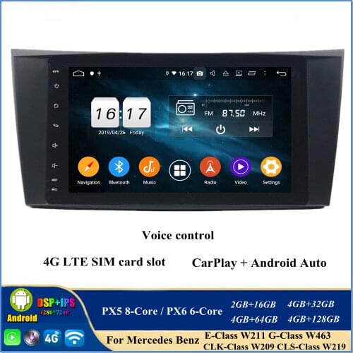 IPS PX6 6-Core 2 din 8" Android 10 Car DVD DSP Radio GPS for Mercedes Benz E-Class W211 CLS W219 G-Class W463 Bluetooth 5.0