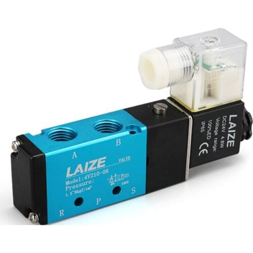 AC220V 4V210 Single Coil 2 Position 5 Way Industrial Solenoid Valve