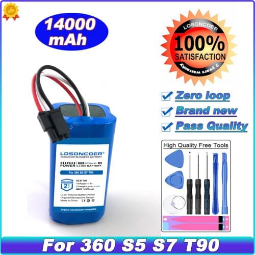 High Capacity Battery 3000mah Robot Vacuum Cleaner Battery For 360 S5 S7 T90 X90 Robotic Vacuum Cleaner Spare Parts