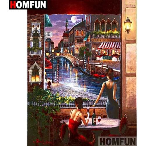 HOMFUN Full Square/Round Drill 5D DIY Diamond Painting "Beauty scenery" Embroidery Cross Stitch 5D Home Decor Gift A09203