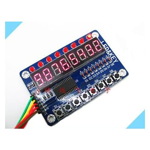 Free Shipping! TM1638 key digital tube LED display module (8-bit \ LED \ button) electronic module
