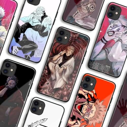 Sukuna Jujutsu Kaisen Manga Phone Cases For iPhone 11 12 Mini Pro XS Max 6s X XR 6 7 8 Plus SE Anime Soft TPU Glass Cover