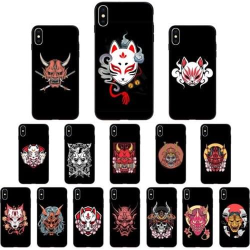 YNDFCNB Japanese Samurai oni mask Phone Case for iphone 11 12 Mini Pro Max X XS MAX 6 6s 7 8 Plus 5 5S 5SE XR SE2020