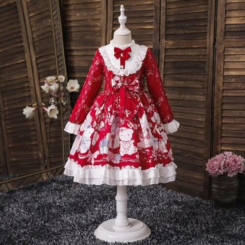 Kids Lolita Dress for Girls Summer Dresses Party Wedding Christmas Clothing Princess Flower Tutu Dress Children Prom New 2021
