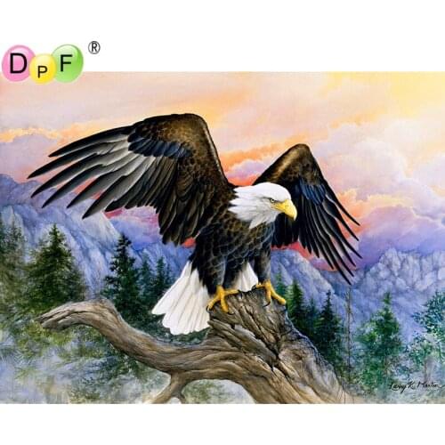 DPF Full Square Drill 5D DIY Diamond Painting "Animal Eagle" 3D Embroidery Cross Stitch Mosaic Rhinestone Home Decor Gift crafts