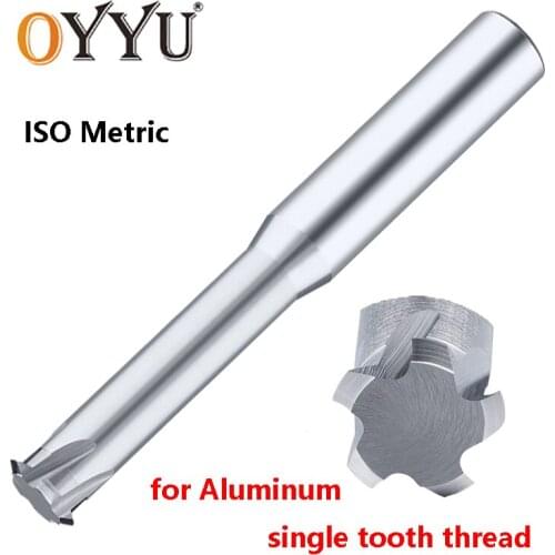 OYYU Single Thread Milling Cutter for Aluminium ISO Metric Tungsten Steel Solid Carbide Router Bit Alloy M1.6 M2 M2.5 M3 Endmill