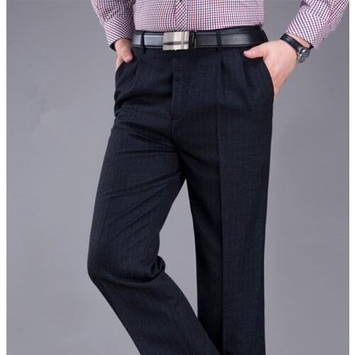 ICPANS Formal Dress Trousers Men Double Pleated Casual Smart Loose Autumn Winter Business Suit Pants Man 2019 New Big Size 42 44