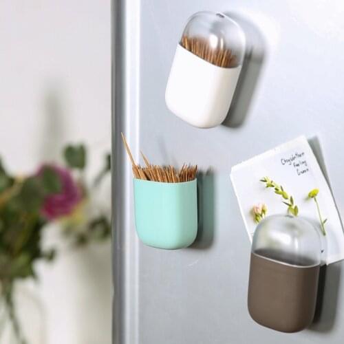 Toothpick Box Container Portable Magnetic Toothpick Holder Refrigerator Microwave Oven Household Toothpick Dispenser Holders