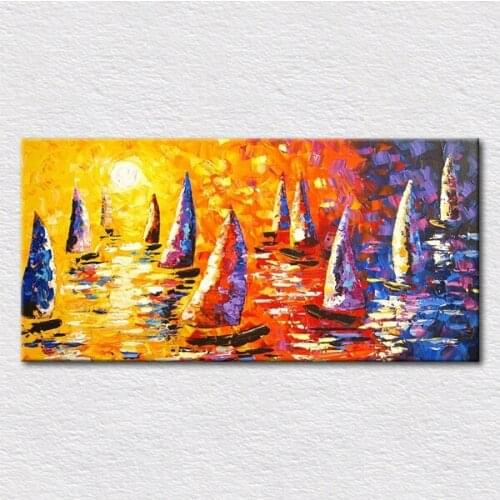 Colorful seascape art oil painting picture printed on canvas fine living room wall decor art picture