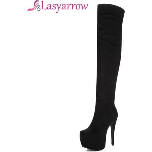 Lasyarrow Womens Shoes Fashion Women Autumn Boots High Heels Shoes Woman Zipper Winter Boots for Women Footwear Long Boot RM114