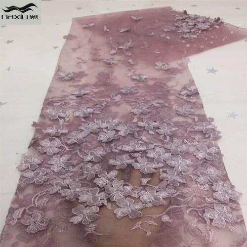 Madison Nigerian 3D Net Lace Fabric African Lace Fabric 2021 High Quality Mesh Lace Fabric With Sequins Lace French Lace