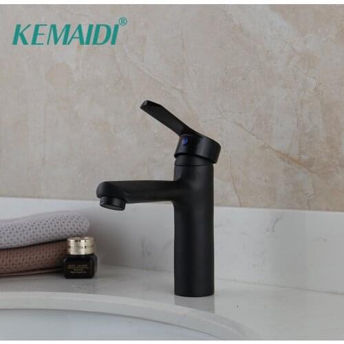 KEMAIDI Matte Black Kitchen Faucet 360 Rotate Black Mixer Faucet for Kitchen Rubber Design Hot Cold Deck Mounted Crane for Sink