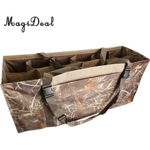 Lightweight 600D Nylon Slotted Decoy Bag with 12 Slot - Protect Decoys Camo for Outdoor Hunting Accessories Duck Decoy Bag