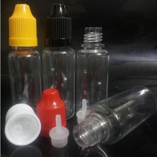 Plastic Pet 20ml bottle Empty Clear Long Thin Dropper bottles E cigarette Liquid oil in Bottle For E Ejuice 2500pcs