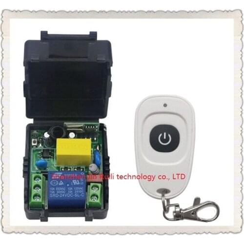 Latest AC220V 1CH Wireless Remote Control Switch System Receiver &1pcs one-button white waterproof Remote 315mhz/433mhz