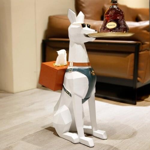 Home Practical Decorative Multifunctional Dog Statue Nordic Modern Living Room Decor Accessories Resin Animal Figurine Ornaments