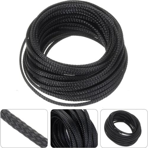 Durable Expandable PET Braided Cable Protection Sleeving Sheathing Wire Audio Sleeve 10M 4mm for Pipe Hose Indoor Wiring Mayitr
