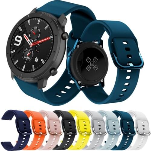 Sport Bracelet Soft Silicone Watchband For Xiaomi Huami Amazfit GTR 47MM 42MM Bip S Bip GTS Stratos2 2S 3 Pace GTR 2 Wrist Strap