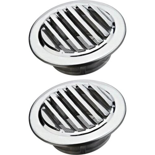 ABEDOE Silver Stainless Steel Ventilation Grille Round Air Grille With Flange Insect Protection 100mm