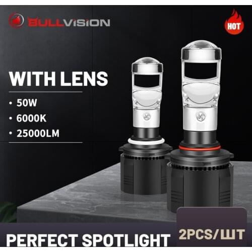 Bullvision H4 H7 Led Headlight Bulbs Project Lenses For Auto H8 H9 H11 Car Lights Accessories HB4 9006 HB3 9005 Lamps Universal