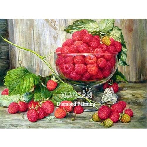 Flowers Fruit Printed Fabric 11CT Cross Stitch Patterns Embroidery DMC Threads Handiwork Handmade Hobby Knitting Adults