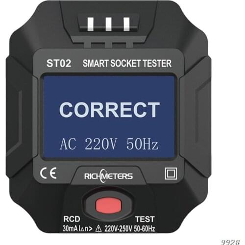 110V-250V Smart Socket Tester, Digital Voltage and Frequency Detect Tool, Electric Circuit Detector - EU/US/UK Plug to Choose