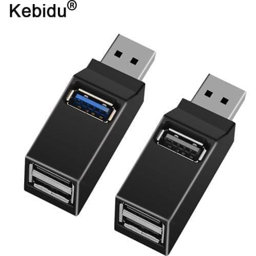 Kebidu Universal Mini 3 Ports USB3.0 Hub High Speed Data Transfer Splitter Adapter For MacBook Pro PC Laptop Multi-port USB Hub