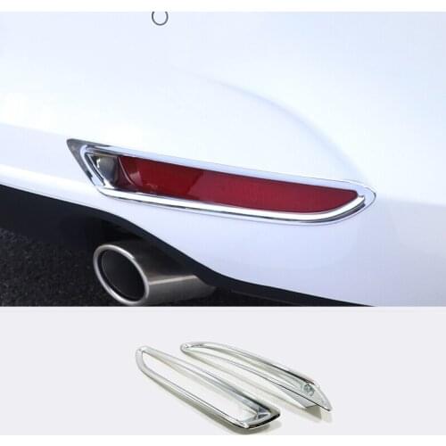 High Quality ABS Chrome For Mazda 3 Sedan 2019 2020 accessories Car rear fog lampshade frame Cover Trim Sticker car styling 2pcs