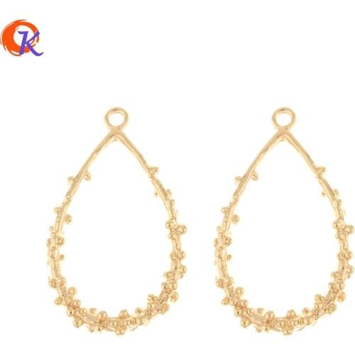 Cordial Design 20Pcs 20*32MM Jewelry Accessories/Hand Made/Connector/Genuine Gold Plating/Drop Shape/Earring Findings/DIY Charms
