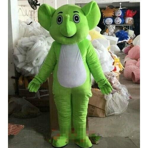 Green Elephant Mascot Costume Set Role Playing Party Game High-end Dress Set Cartoon Suits Furry Outfit Christmas Halloween