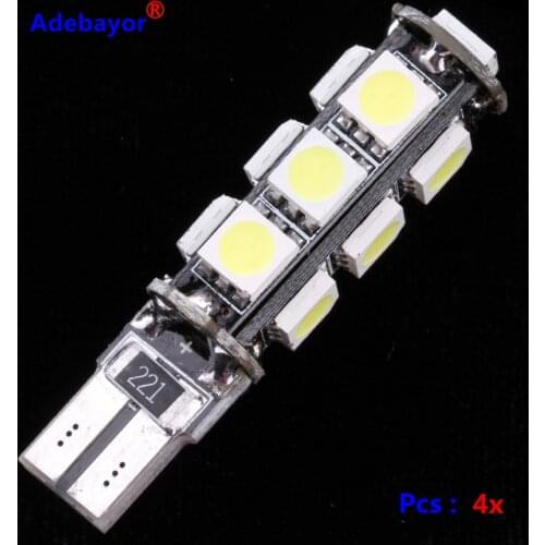 10 pcs T10 13 SMD 5050 led Bulb CANBUS Error Free Interior Car 194 W5W 13 LED Wedge Side Light Lamp white blue red pink ice blue