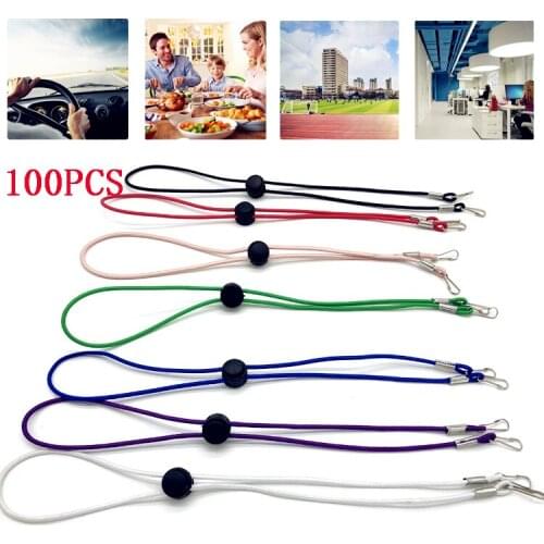 Hpt 100Pcs Mask Hanging Rope Mask Lanyard Adjustable Mask Strap Anti-lost Anti-drop Mask Rope With Hook DIY Sewing Accessories