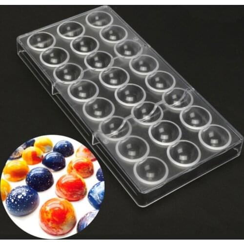 24 Round Star Lollipop Polycarbonate PC Chocolate Mold 3D Lollipop Fondant Candy Cake Molds Kitchen Baking Pastry Tools