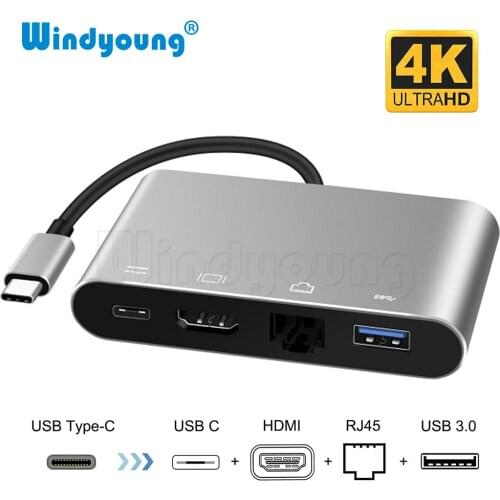 USB Type-C Thunderbolt 3 to HDMI 4K Ethernet Gigabit Adapter USB-C USB 3.0 Hub Converter Type-C PD OTG Hub Adapter for Macbook