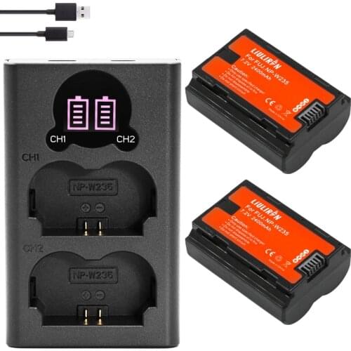 4pcs bateria NP-W235 NP W235 Battery + LED USB Dual Charger with Type C Port for Fujifilm Fuji X-T4, XT4 camera