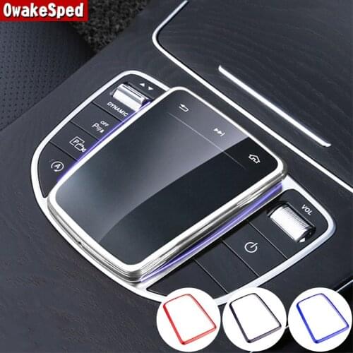 Car Multimedia Mouse Protection Cover Trim Decoration For Mercedes Benz GLC X253 C E Class W205 W213 Interior Accessories