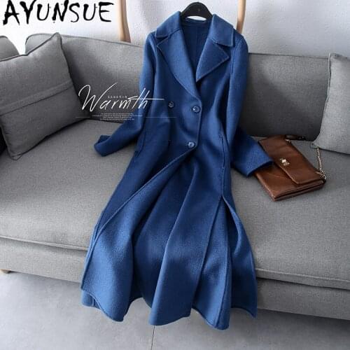 AYUNSUE 100% Wool Coat Women Long Female Jacket Autumn Winter Ladies Coats and Jackets Elegant Fashion 2020 Casaco Feminino