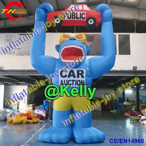 Free shipping giant outdoor inflatable gorilla with car for advertising, commercial advertising inflatable cartoons supplier
