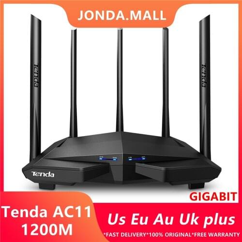 Tenda AC11 1200Mbps Wireless Wifi Router Dual band 2.4G/5G 1 WAN+3 LAN Gigabit Ports 5*6 dbi Antenna 802.11AC 1GHz CPU 128 DDR3