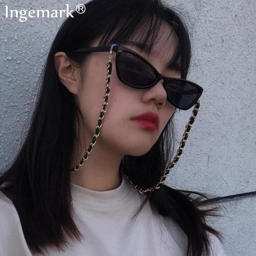 PU Leather Eye Sunglasses Chain Steampunk Holder Cord Lanyard Metal Link Cord Holder Neck Strap Rope String Glasses Accessories