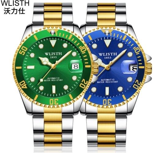 WLISTH 2020 New Men Mechanical Wristwatch Stainless Steel 30ATM Waterproof Watch Top Brand Luxury Sport Men Watches Reloj Hombre