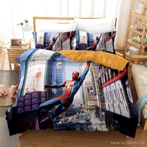 Disney Spiderman 3D Printed Bedding Set Queen King Size Duvet Cover Set Comforter Cover & Pillowcase Set Home Textile Bedclothes