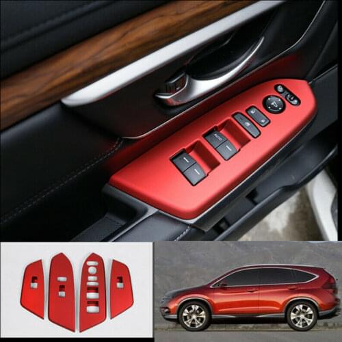 For Honda CRV 2017-2021 GL ABS Matte Red Window lift panel switch cover trim Car modification Auto parts