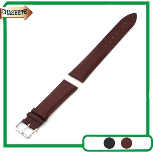 Leather Watch Band for Seiko Watchband 16mm 18mm 20mm 22mm Men Women Belt Wrist Strap Loop Bracelet Black Brown + Spring Bar