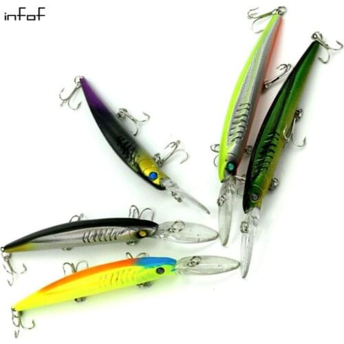 INFOF 5pcs/lot 5.71in/0.447oz Minnow Crankbait Hard Bait Tight Wobble Slow Sinking Jerkbait High Quality ABS Fishing Lure