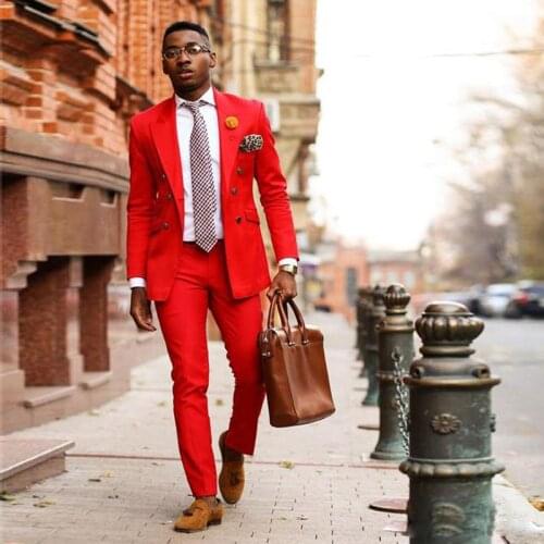 Classic Double-Breasted Tuxedos Groom Wedding Men Suits Costumes de pour hommes men(Jacket+Pants+Tie)